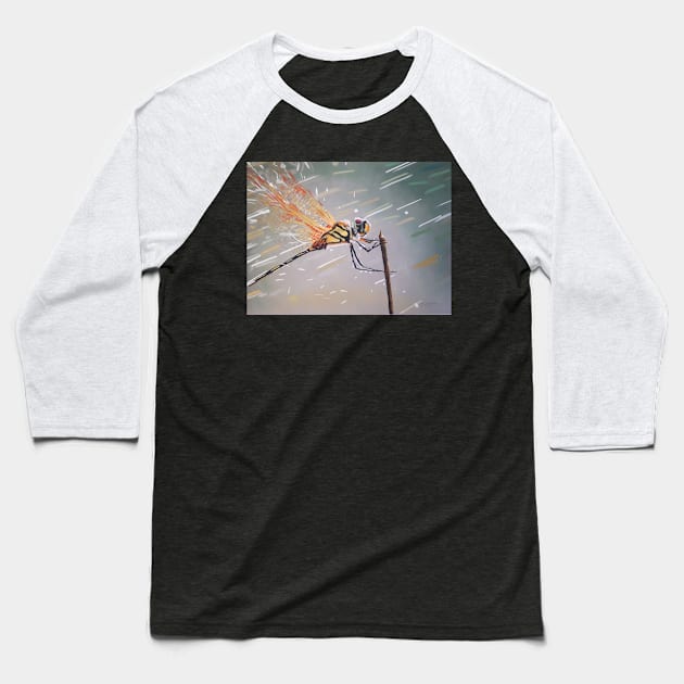 Rain Baseball T-Shirt by dylanshelmerdine